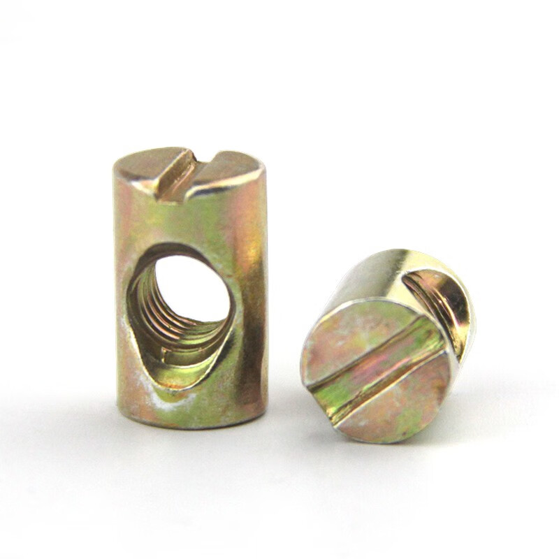 Chuanchai-Furniture nut hardware baby and children's bed accessories screw hammer head nut cross hole nut two-in-one connection component M6M8 8*15 10 pieces