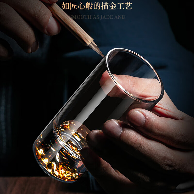 CRISTALGLASS Jinshan Erliang White Wine Glass Set Glass Household High-end Wine Set with Scale Wine Divider and Six Small Wine Cups