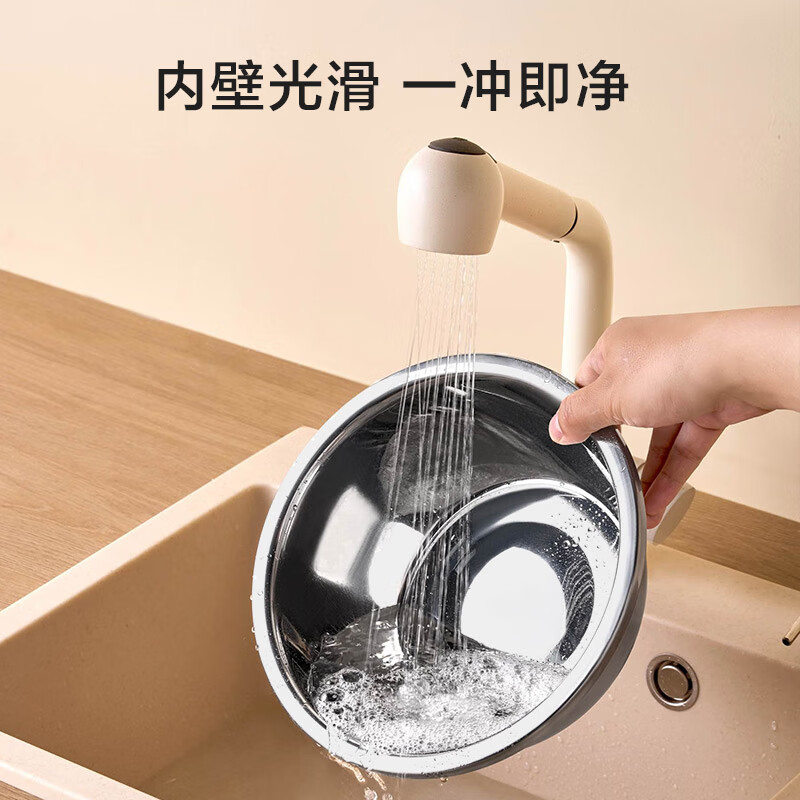 Made in Tokyo, 304 stainless steel basin and sieve five-piece set, vegetable basin, seasoning and basin, marinated meat basin, rice sieve, vegetable washing and draining basket