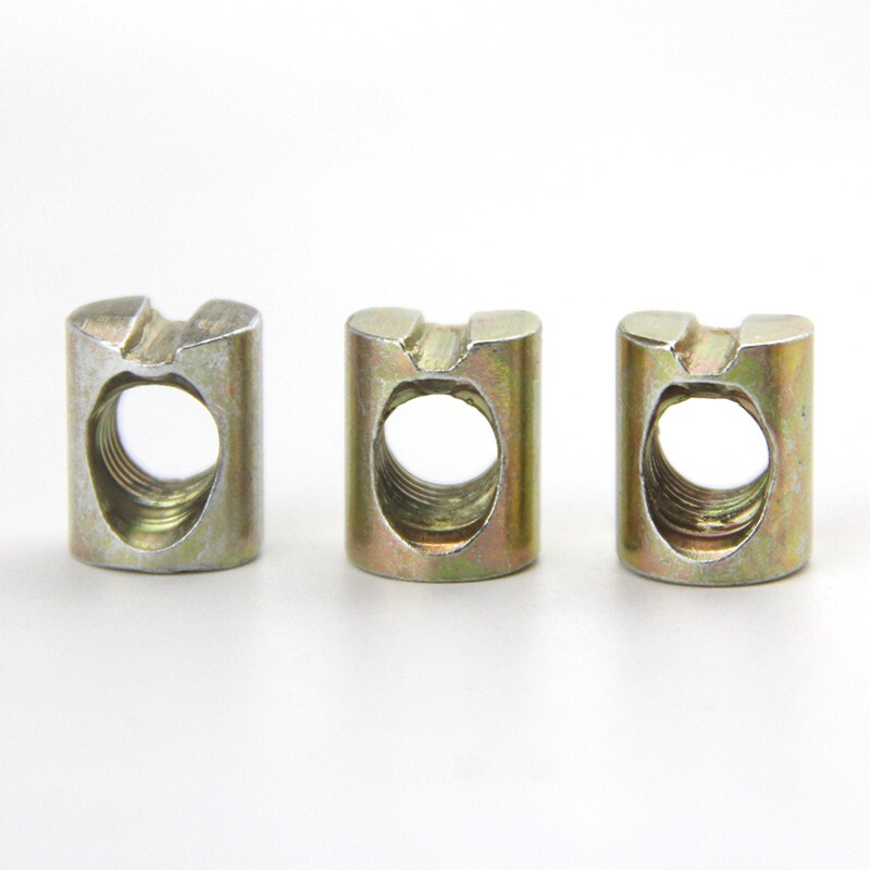 Chuanchai-Furniture nut hardware baby and children's bed accessories screw hammer head nut cross hole nut two-in-one connection component M6M8 8*15 10 pieces