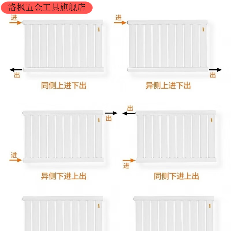 Qinkai steel radiator large water channel household central heating water heating radiator wall-mounted horizontal bedroom living room heating 400mm vertical 1.2 meters high 4 columns long (thickness 2.0)