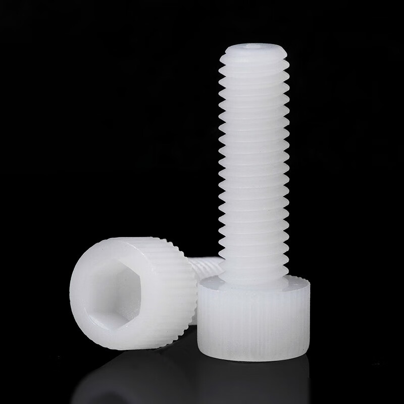 JINGGONG Nylon hex socket screws Plastic cup head screws Plastic hex socket screws Insulation screws M4*12 (50 pieces)