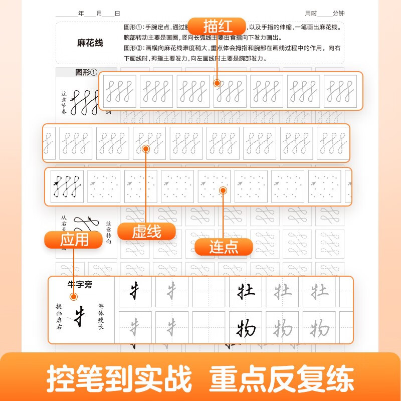 Huaxia Ten Thousand Volumes of Regular Calligraphy Practice Copybook, Adult Students' Regular Calligraphy Copybook, Pen Control Training, Wu Yusheng's Regular Calligraphy Entry, Junior High School Students Copying and Tracing Red Hard Pen Calligraphy, Fountain Pen Copybook, Professional Calligraphy Practice Book, 6 Volumes