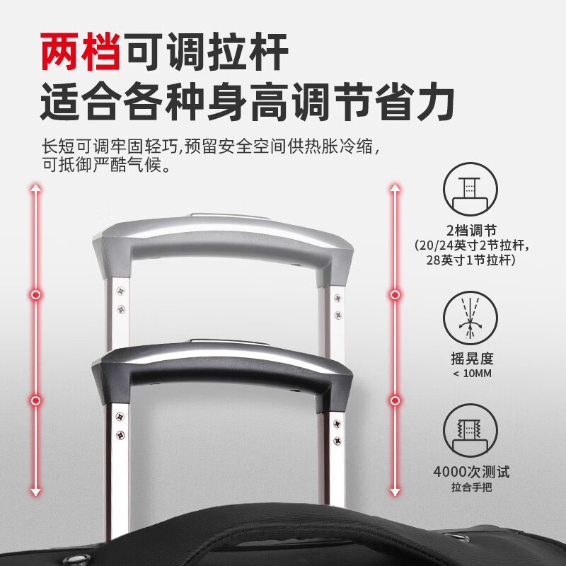 CROSSGEAR Swiss Army Knife suitcase trolley case for men's business trip Oxford cloth 24-inch suitcase boarding suitcase 20-inch with extension suitable for 3-5 days of travel