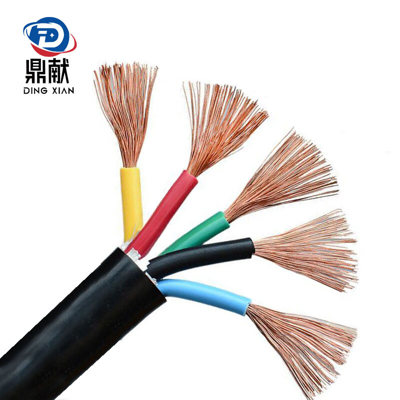 Dingxian wire and cable national standard RVV 5*6 square copper core wire five-core multi-strand copper wire charging pile cable 1 meter