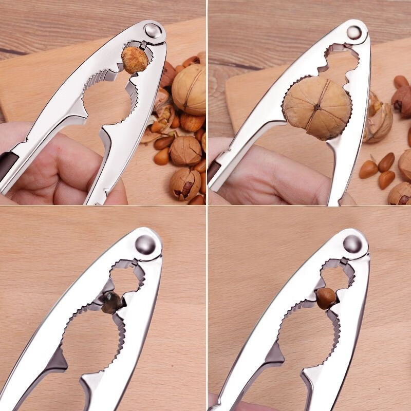 Qiashuo walnut clamp, peeling core and clamping pecans, household multi-functional tool for opening walnut nuts, small hazelnut pliers, automatic rebound, four jaws in one funnel type, new thickened model in 2024, new customers get an instant discount of 10