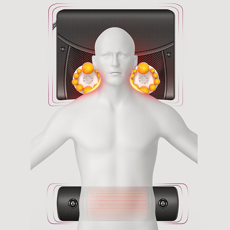 AN SHANG Cervical Massager Back, Waist, Neck and Shoulders Whole Body Neck Stretching Moxibustion Hot Compress Fully Automatic Heating Electric Massager Full Body Neck Protector Home Massage Pillow Cushion Gift Remote Control 20 Head Massage Hot Compress Magnet 3-speed Adjustable Moxibustion Stretching Pillow