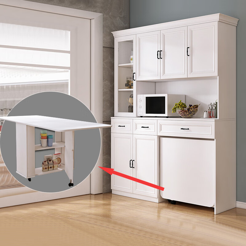 Xuepeng sideboard microwave cabinet Nordic restaurant cabinet folding dining table integrated combination custom sideboard A type 2090*420*2075