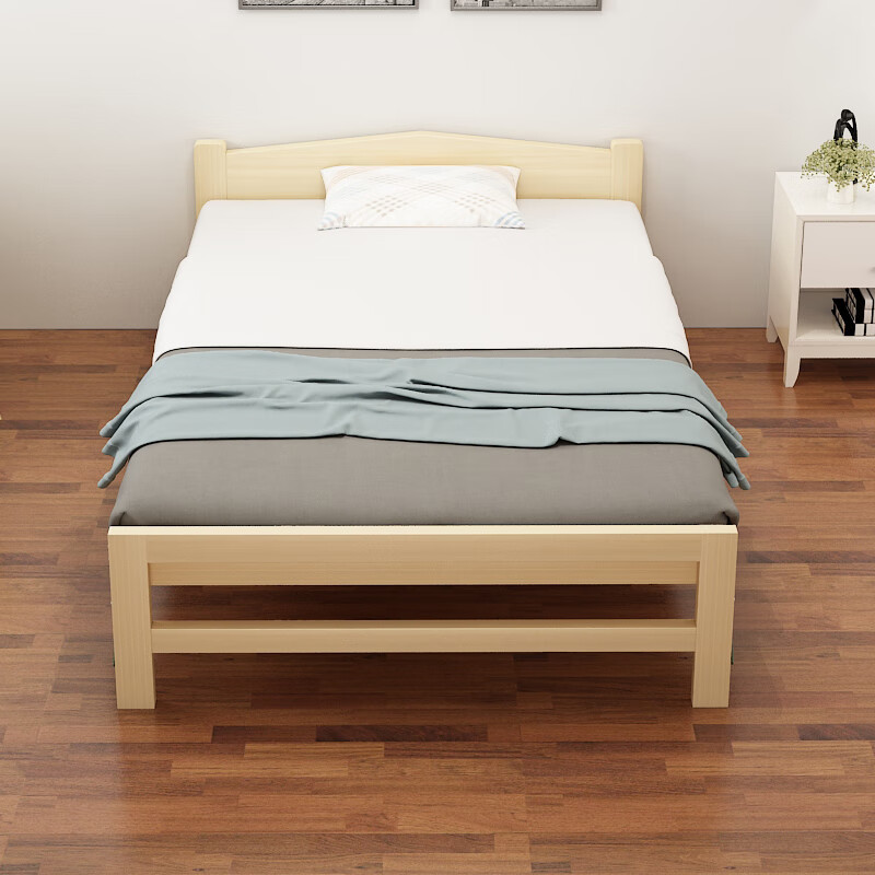 Pengyou Furniture Folding Bed Single Bed Solid Wood Bed Lunch Break Bed Office Rest Bed Camp Bed 1.0 Meters Wide PY-SX10