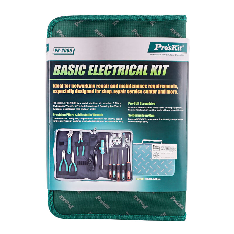 Pro sKit 13-piece practical electrician tool set repair tool kit screwdriver pliers wrench welding set PK-2086G