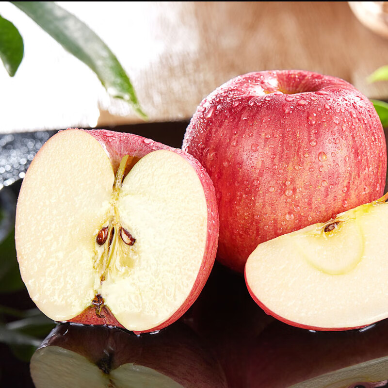 Apple City Yantai Apple Fruit Red Fuji Apple Fresh Crisp Sweet Whole Box Seasonal Fresh Fruit Shandong Specialty Flat Fruit Net Weight 8.5 Jin 85mm