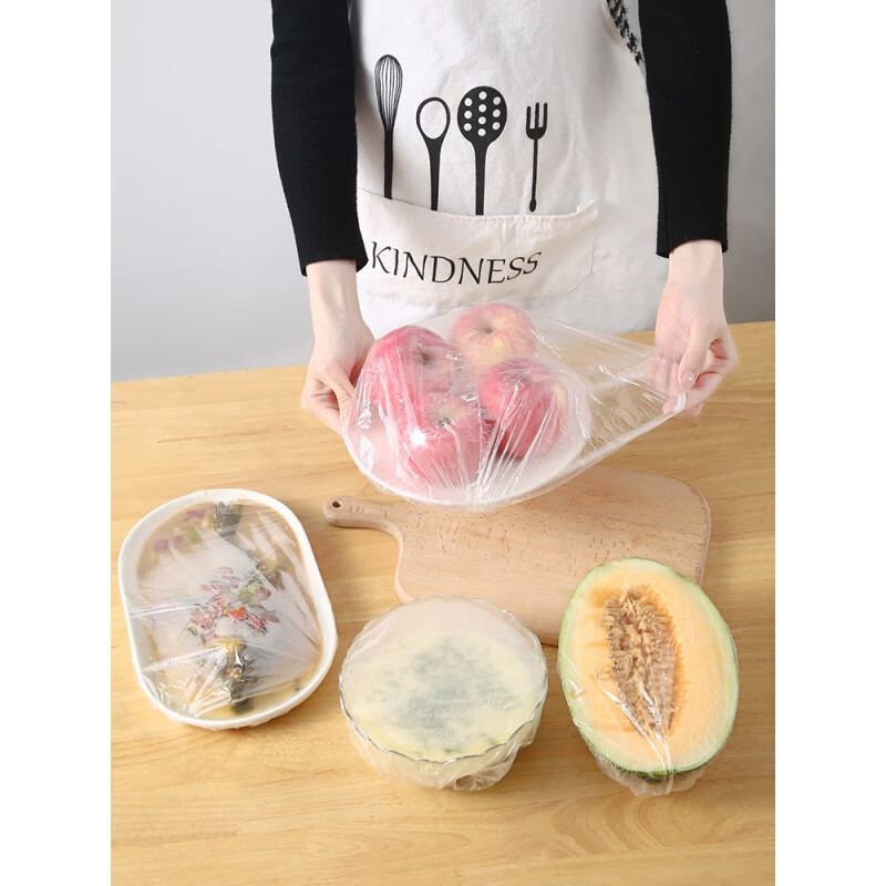Disposable cling film cover for harvesting rice, food-grade leftover rice bowl cover, elastic mouth cling film cover, universal size, 100 pieces, upgraded and thickened version