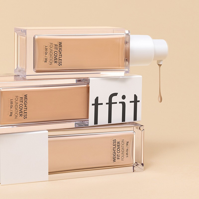 Tfit liquid foundation concealer, long-lasting, natural, non-removing makeup, oil control for women with mixed skin 30g #W01 natural color Valentine's Day gift