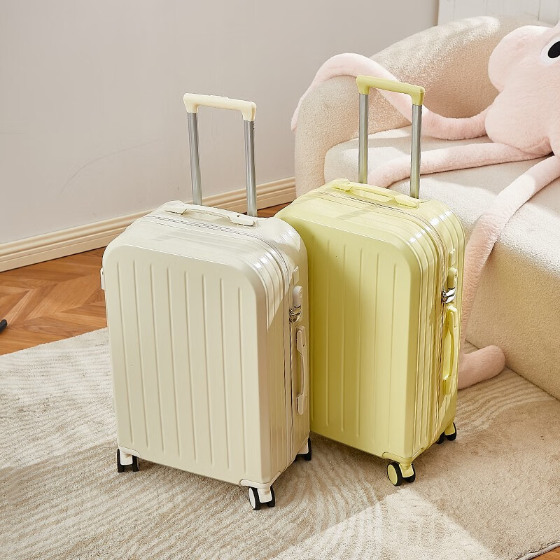 Kangaroo (KANGAROO) multifunctional suitcase for men and women, good-looking, strong and durable, student travel universal wheel trolley case, password lock suitcase, milky white, multifunctional, thickened and anti-fall, 20-inch boarding case