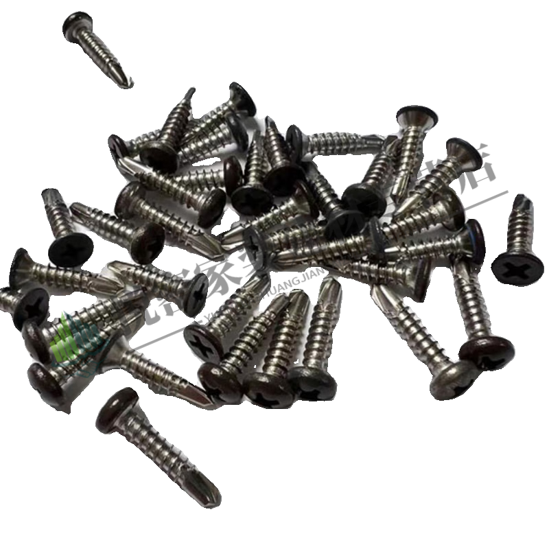Tiannan Brothers 410 stainless steel head painted self-tapping self-drilling countersunk head screw multi-color dovetail round head cross 4.2*19 flat head brown (830g)