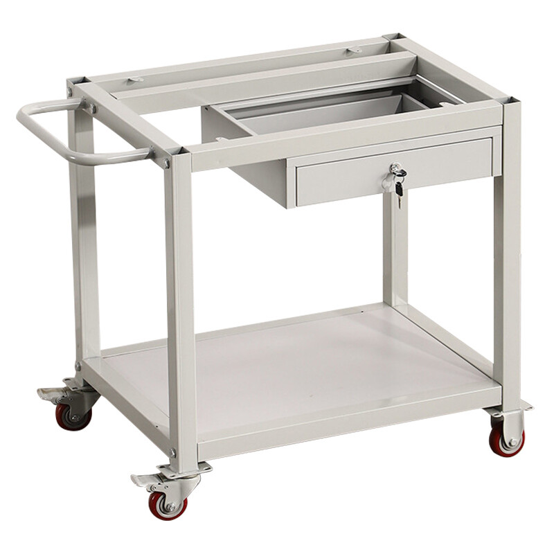 Wenstan W7668 double-layer one-pull anti-static mobile workbench laboratory trolley wheeled movable packaging table 100*60*75cm one-pull customized