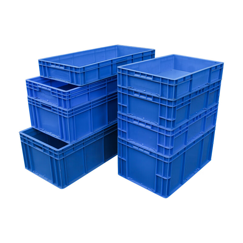 Mingfeng Tenglong EU plastic turnover box frame thickened rectangular plastic box warehouse parts sorting box material storage box fish and turtle filter box logistics transfer box tool storage plastic basket 4622# 600*400*230mm blue ready-made-new material