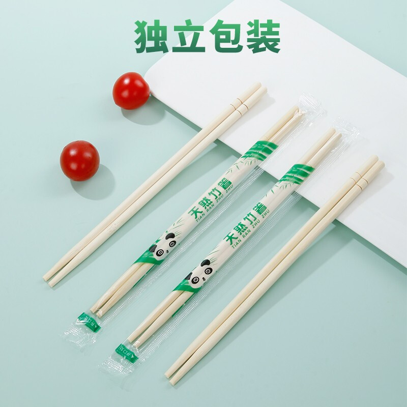 Blue Natural Disposable Chopsticks Commercial Wholesale 1000 Pairs Value-for-money Individually Packaged Round Chopsticks Bamboo Chopsticks Full Box Disposable Tableware