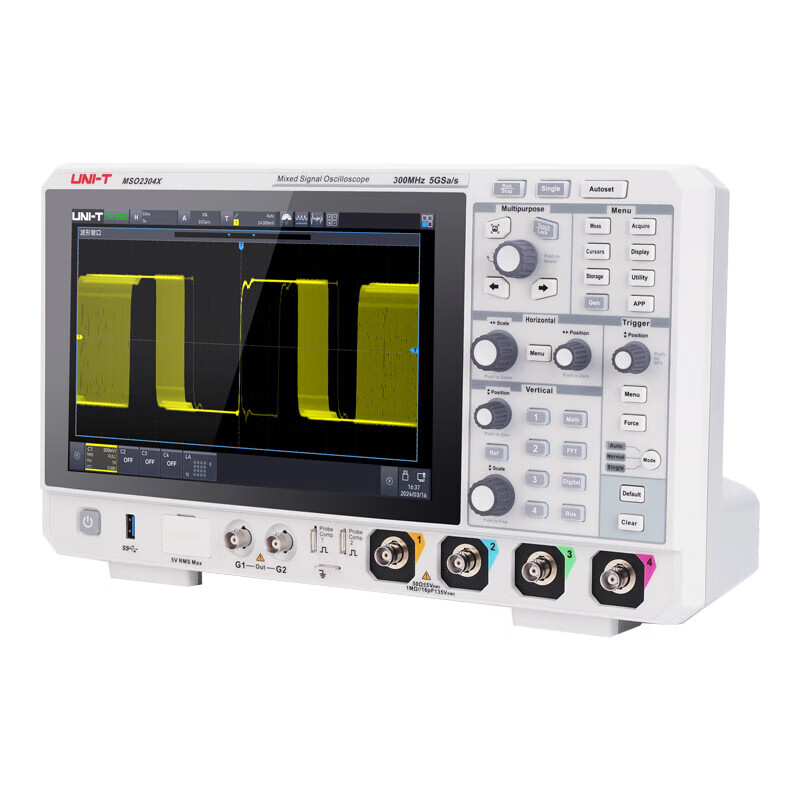 Unilide MSO2104X digital oscilloscope touch screen voltmeter signal generator spectrum analysis nine-in-one multi-function MSO2304X touch screen/300MHz