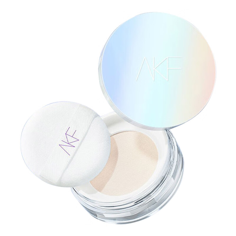 AKF Loose Powder Setting Powder Oil Control Long-lasting Powder Biscuit Oil Skin Waterproof Sweatproof Not Easy to Remove Makeup Invisible Pores Women #01 Light Mist Transparent Color