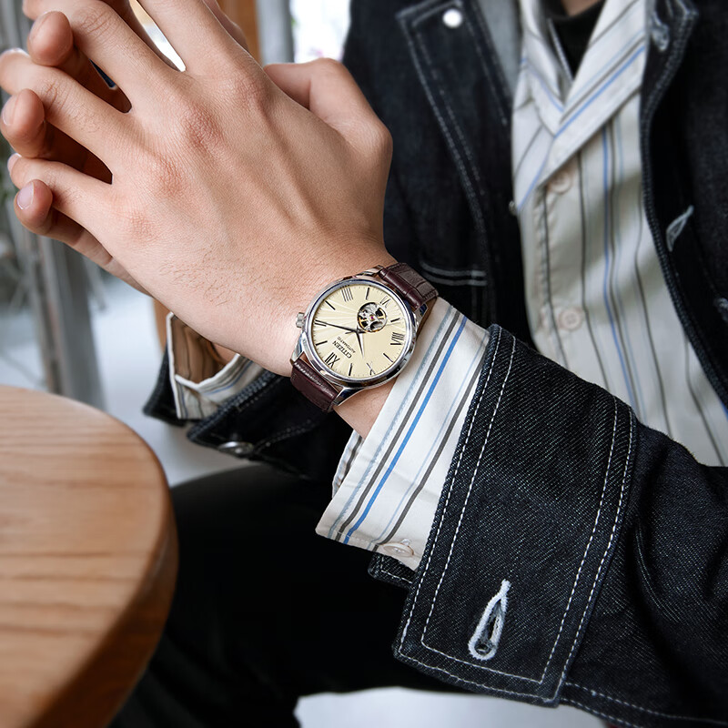 95% new CITIZEN watch men's Japanese and Korean watch automatic mechanical dial belt retro student gift for Chinese Valentine's Day NH9130-17A