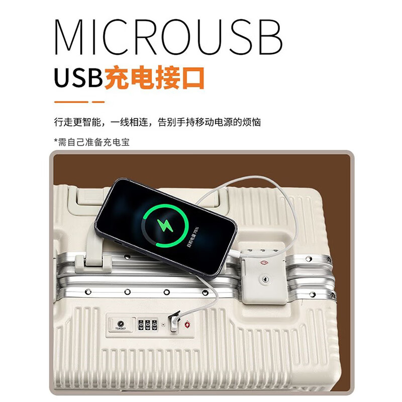 Ouyao front-opening suitcase, multifunctional small light business trolley case, can be put on the plane with side opening for computer suitcase, high-grade gray, USB charging port + rear water cup holder, 18-inch horizontal style/free checked boarding case