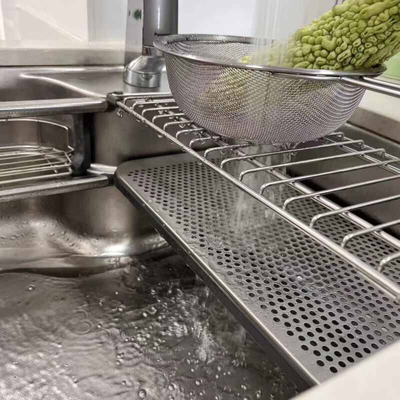 LIXIL sink short stainless steel sink 3D embossed multi-functional 304 stainless steel multi-accessories water stop cover