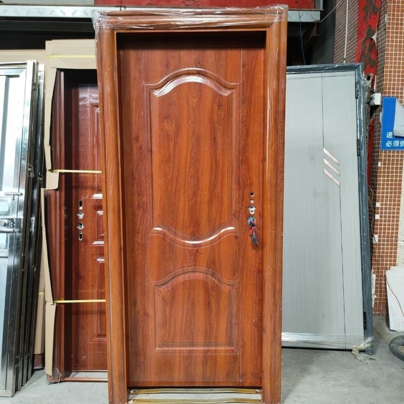 Qinkai factory direct sales zinc alloy room door, painted flat door, bedroom door, interior door, rental door, household door, 88x204x10 wall thickness, left lock inner opening