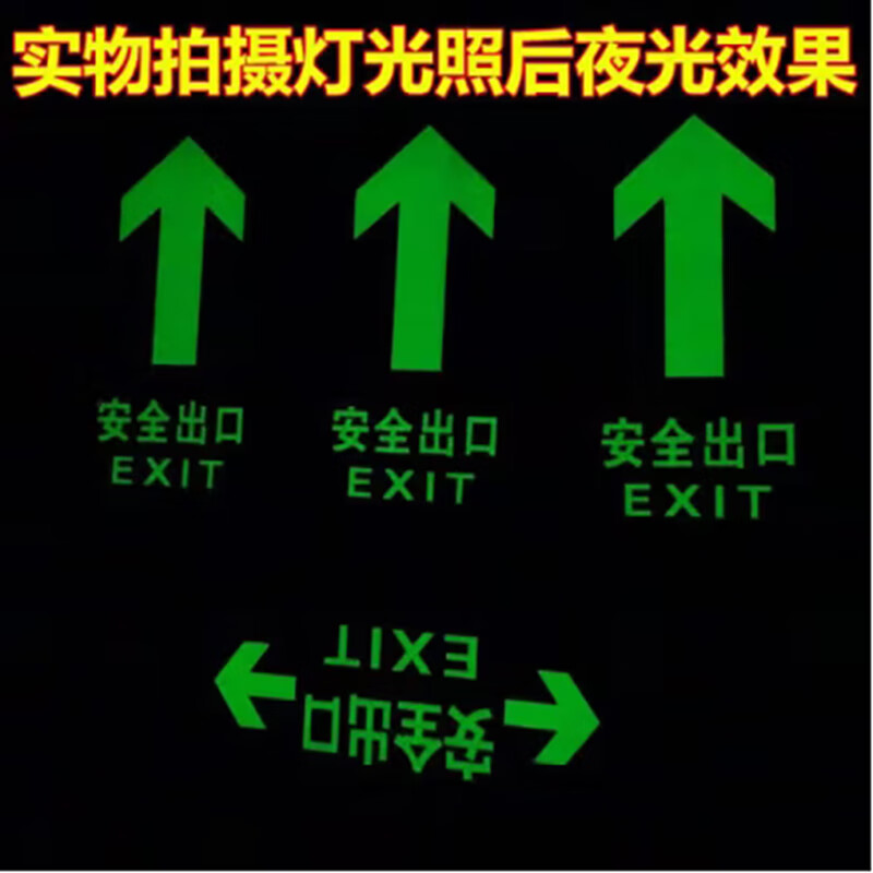 Cheetah Lion Safety Exit Go Direct Luminous Floor Sticker Warning Channel Evacuation Sign Floor Sticker (Set of 5) 295*147mm