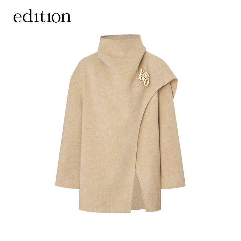 Edition Gao Yuanyuan's same style winter new yak wool double-sided woolen coat woolen coat milk coffee color S