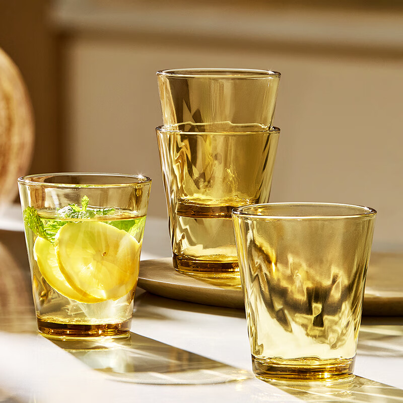 Corning tableware crystal series water cup set 4 pieces 260ml high-value glass cup tea cup coffee cup milk tea cup