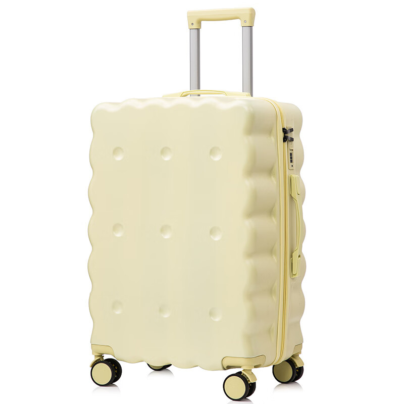 Ouyao high-looking suitcase can be carried on the plane small boarding case 2025 new multi-functional lightweight and durable travel suitcase cheese yellow USB charging port + cup holder + hook 20 inches free of charge for air boarding