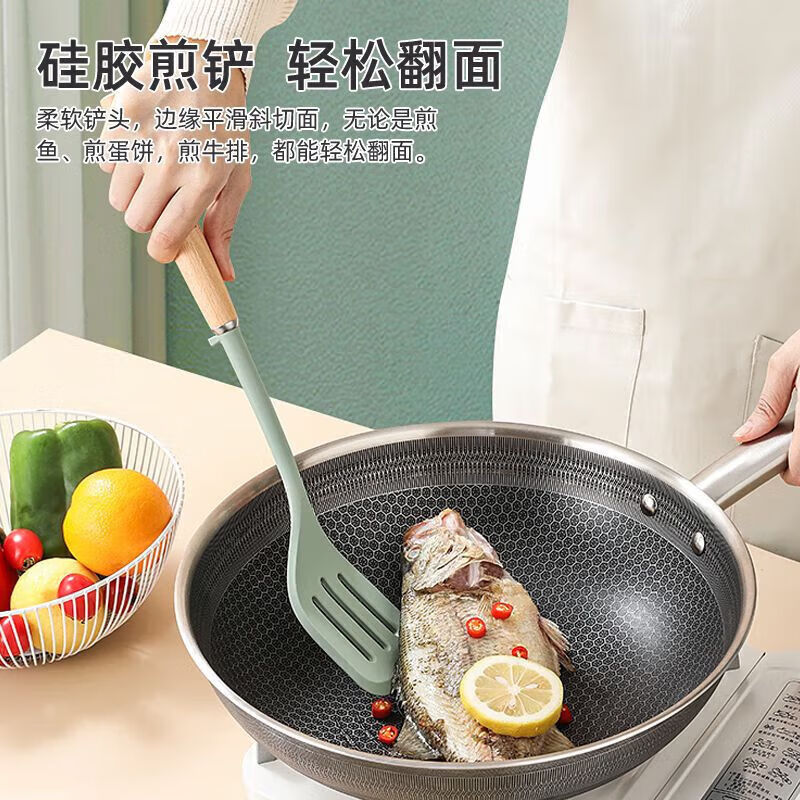 KOBACH silicone spatula cooking spatula household non-stick cooking spoon high temperature resistant spatula spoon