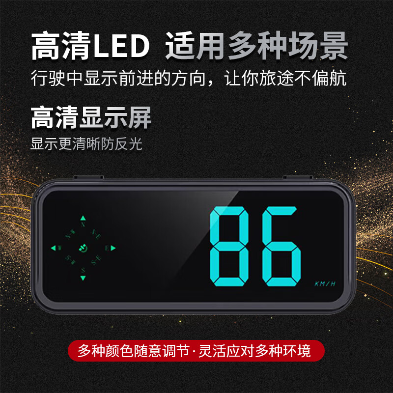 Weiying Intelligent 2025 new car electronic dog speed warning device heads-up display HUD voice time speed GPS Beidou with bracket colorful early warning device