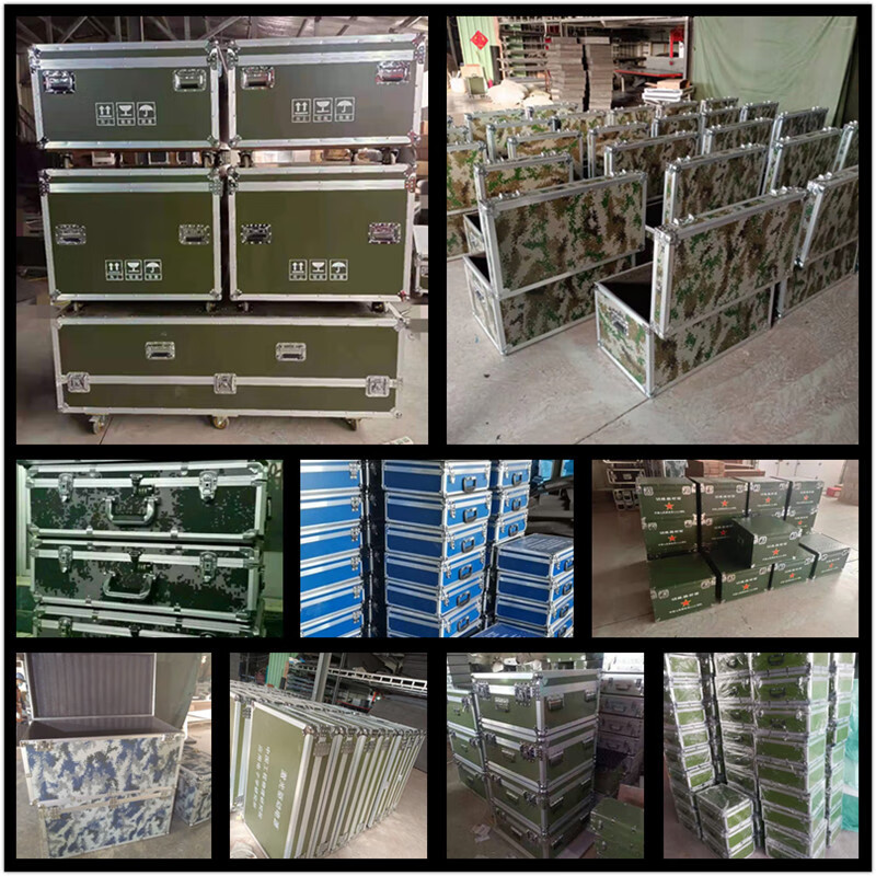 Jingsheng Fengbo military green aluminum alloy material box aviation instrument equipment box material storage box tool equipment storage box transport turnover box can be customized 1200*600*500mm