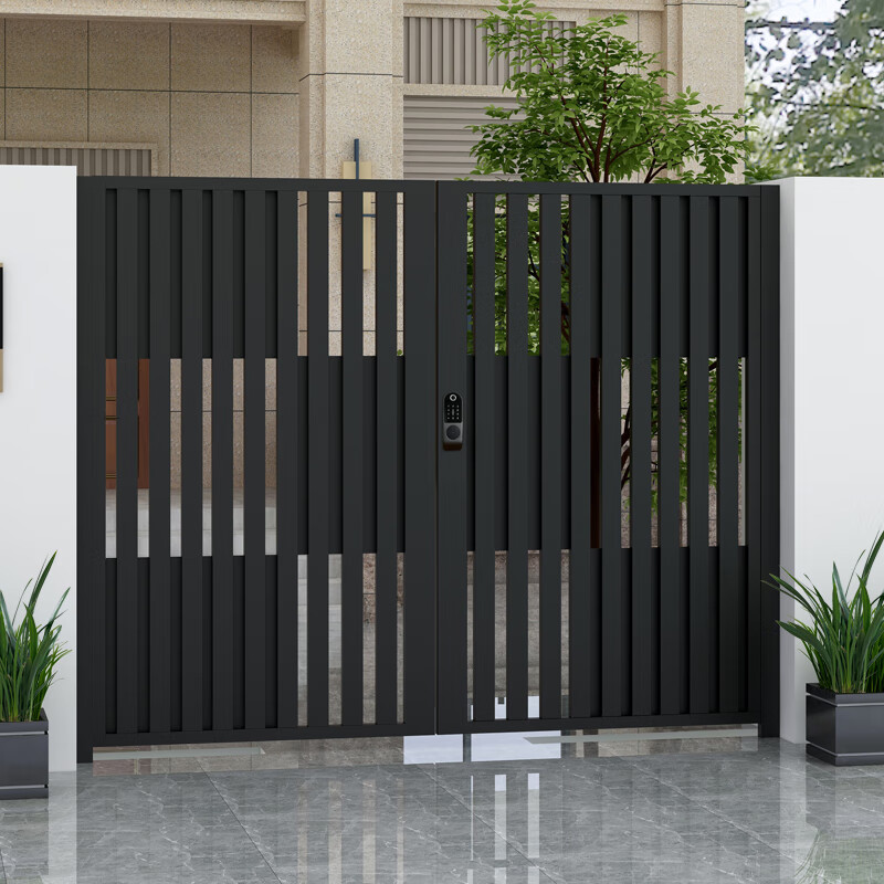 Jin Fushun customized stainless steel courtyard door in rural area villa entrance double door wrought iron shutter gate fence courtyard wall door main picture style double door regular/one level