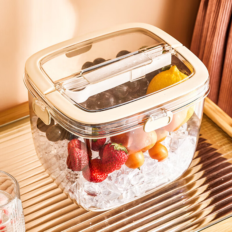 Mu Xingyu Clearance Portable Ice Bucket Outdoor Large Capacity Beer Champagne Ice Bucket Household Ice Tray Ice Bucket Off-White Free Ice Clip