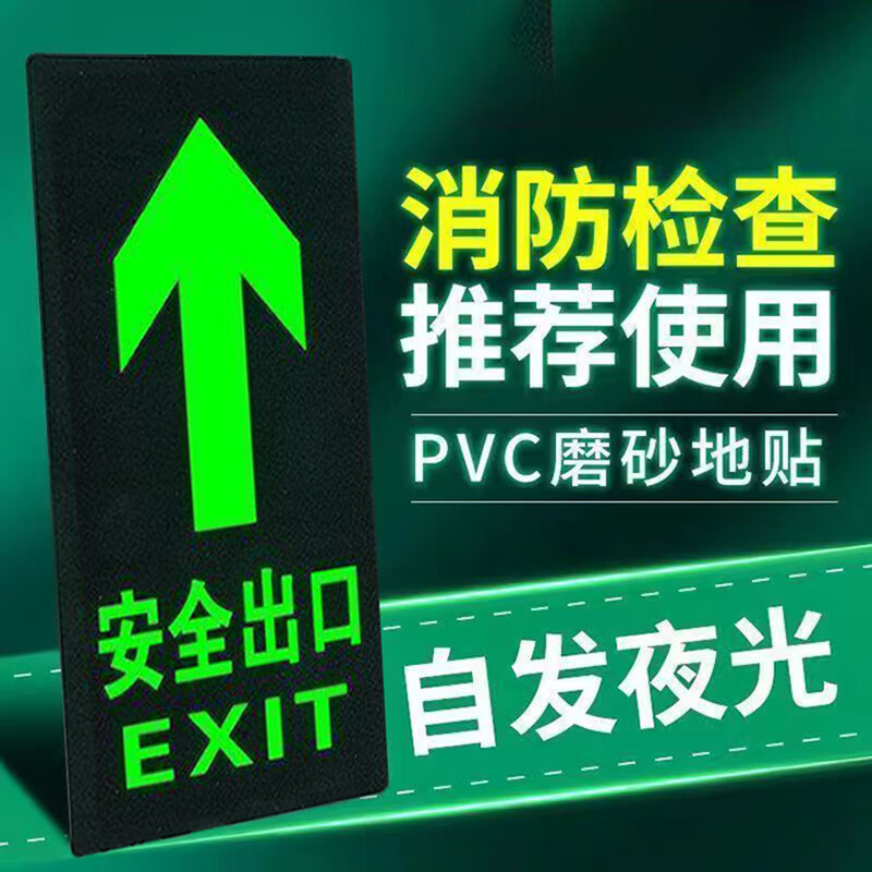 Cheetah Lion Safety Exit Go Direct Luminous Floor Sticker Warning Channel Evacuation Sign Floor Sticker (Set of 5) 295*147mm