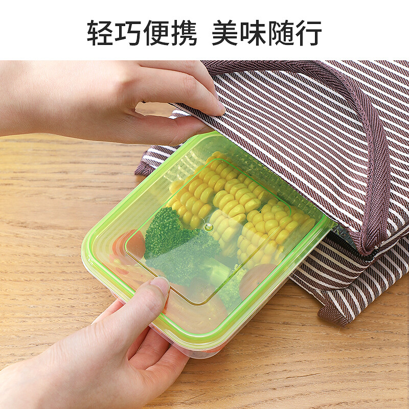 Meiya Disposable Lunch Box Square 1000ml*3 Sets Takeaway Packed Picnic Box Fresh-keeping Covered Plastic Microwaveable