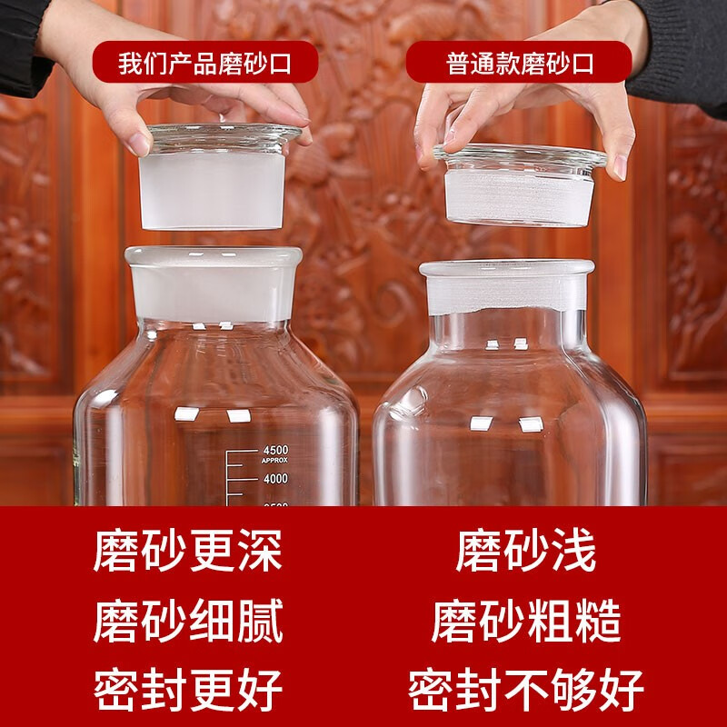 Zhifangyi wide-mouth frosted high borosilicate glass wine bottle sealed jar household wine glass bottle bayberry green plum wine jar 10 catties (5L) thickened high and low temperature resistant