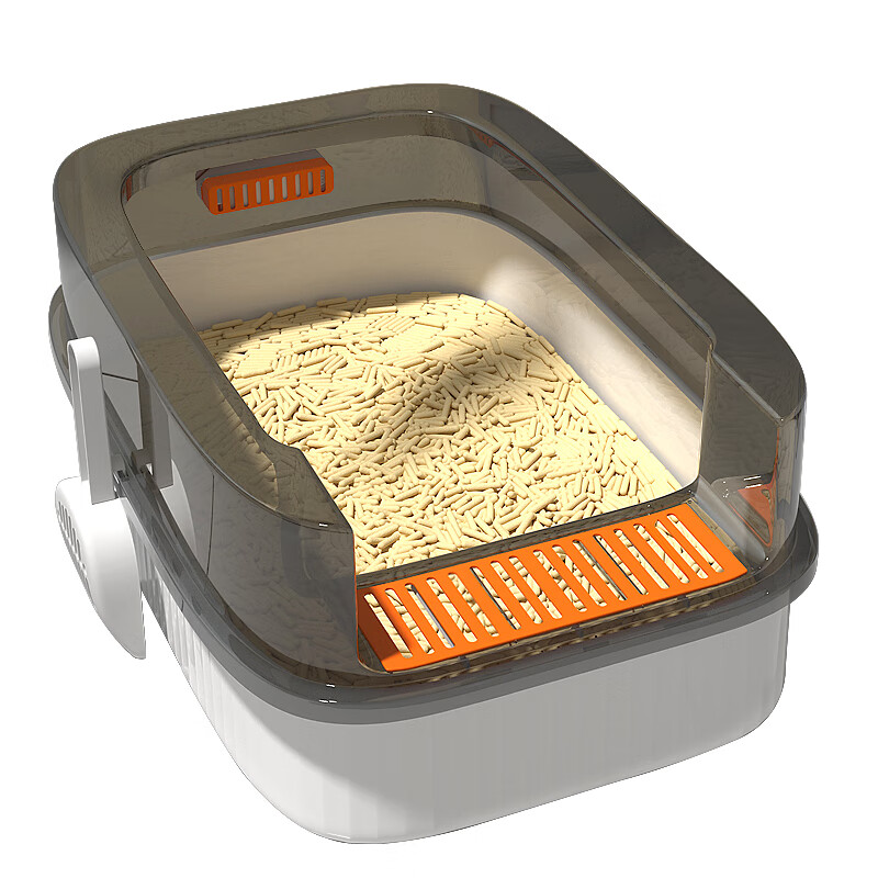 HELLOJOY cat litter box anti-splash semi-enclosed deodorizing cat toilet anti-splash cat litter box cat poop box with cat litter scoop
