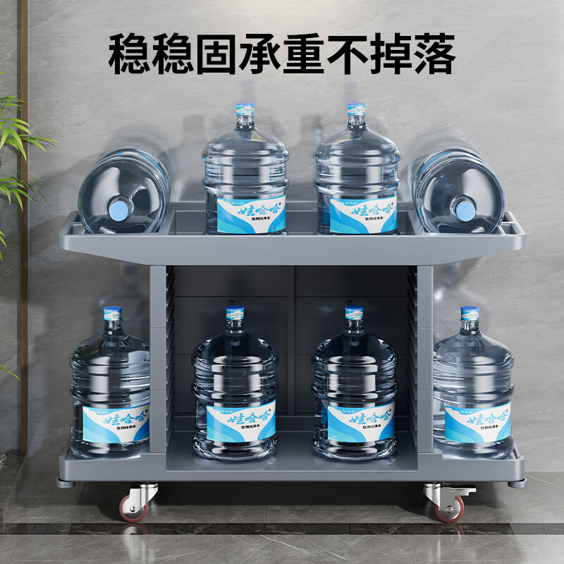 Shenfan Cloth Cart Special Work Cart for Hotel Rooms Cleaning Tool Cart Hotel Room Cleaning Trolley Upgraded Four-layer Double Sided Belt Side Bag + Storage Box