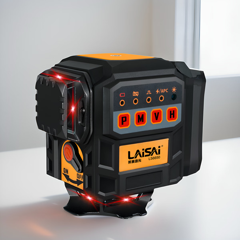 Laser laser high-brightness red and green light 12-line wall-mounted floor meter LS6650 large lithium battery long-life high-precision strong light infrared level meter LS6650 red light 12-line standard