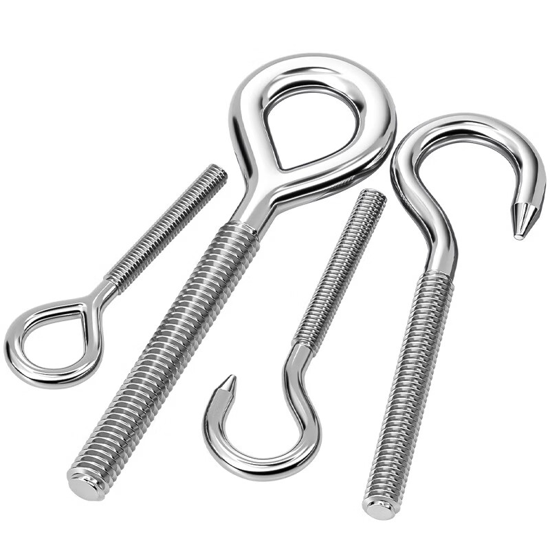 Tianzhuo Hardware 304 stainless steel eye screw with ring hook screw ring hook bolt sheep eye hook M4M5-M27 M8 hook/positive 1 piece