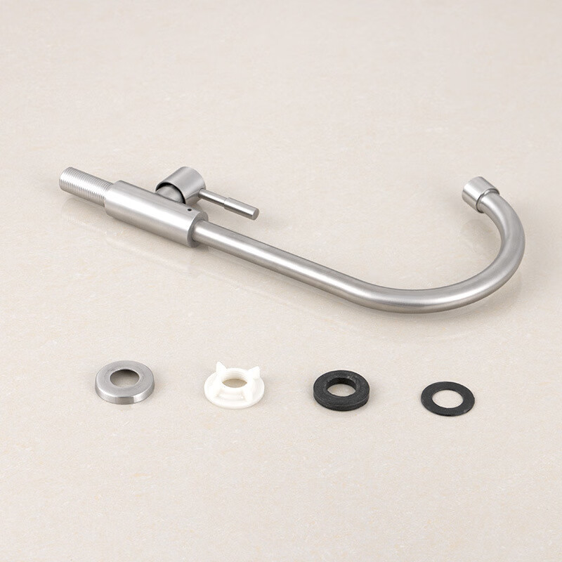 Naixin 304 stainless steel sink faucet single cooling copper core 4 points 1 piece single cooling vertical large curved knife dial