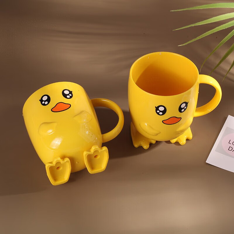 JAJALIN children's mouthwash cup thickened toothbrushing cup cartoon duck cute water cup wash cup toothbrushing cup
