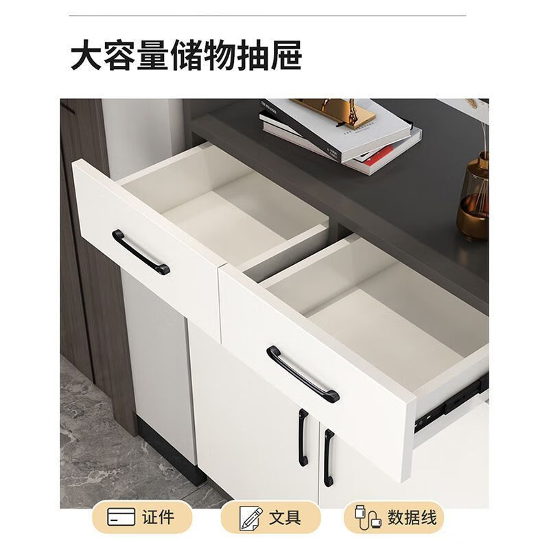 Light luxury entrance cabinet and shoe cabinet integrated modern simple living room screen entrance partition cabinet multi-functional wine cabinet storage cabinet cream white 100cm long right stool + free F for good reviews Free delivery upstairs Installation included