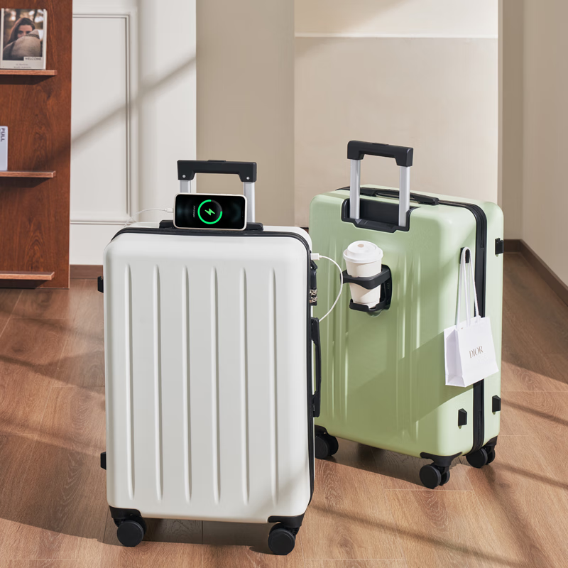 Big mouth monkey (paul frank) suitcase men's zipper trolley case women's password business suitcase usb light sound universal wheel leather case 24 inches