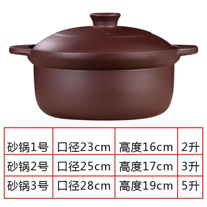 Yusenyi Yixing Claypot for Soup Open Fire Unglazed Earthenware Pot for Porridge Home Fired Hot Pot Small 3.9L 0ml