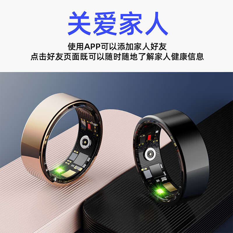 KPEP non-invasive blood pressure monitoring, blood oxygen, heart rate, sleep monitoring, remote control HRV, remote care for relatives and friends, taking pictures, waterproof, sports for men and women, gift to parents, gift to relatives and friends, health smart ring